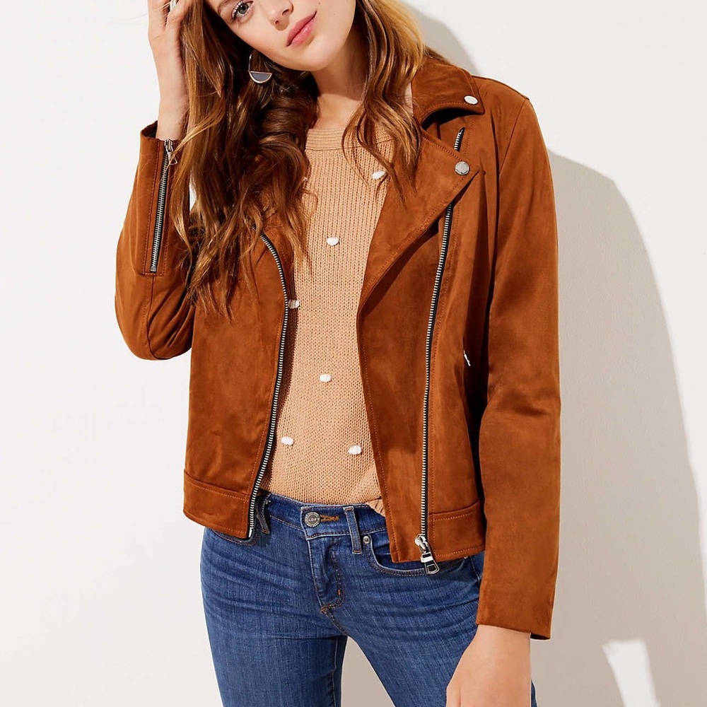 LOFT Suede Moto Jacket / L
